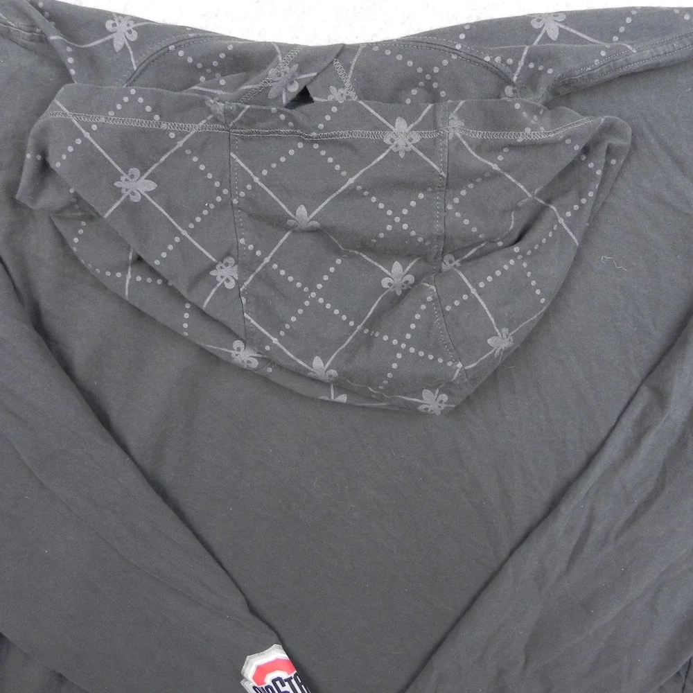 Nike Ohio State Hoodie Mens Large Gray Dri-FIT Long Sleeve T-Shirt Buckeyes NCAA